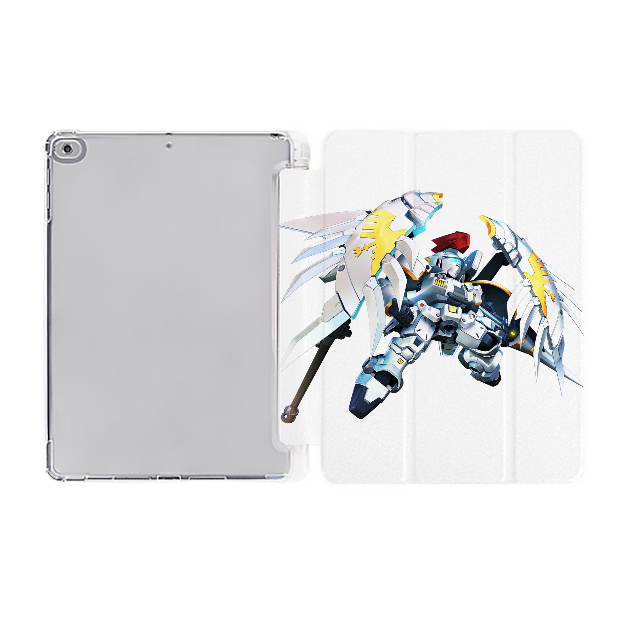 （画像用） 機動戦士ガンダム Mobile Suit Gundam IPad ケース ペン収納付き 三つ折りスタンド PUレザー×シリコン 対応機種9.5/10.5/10.9インチ